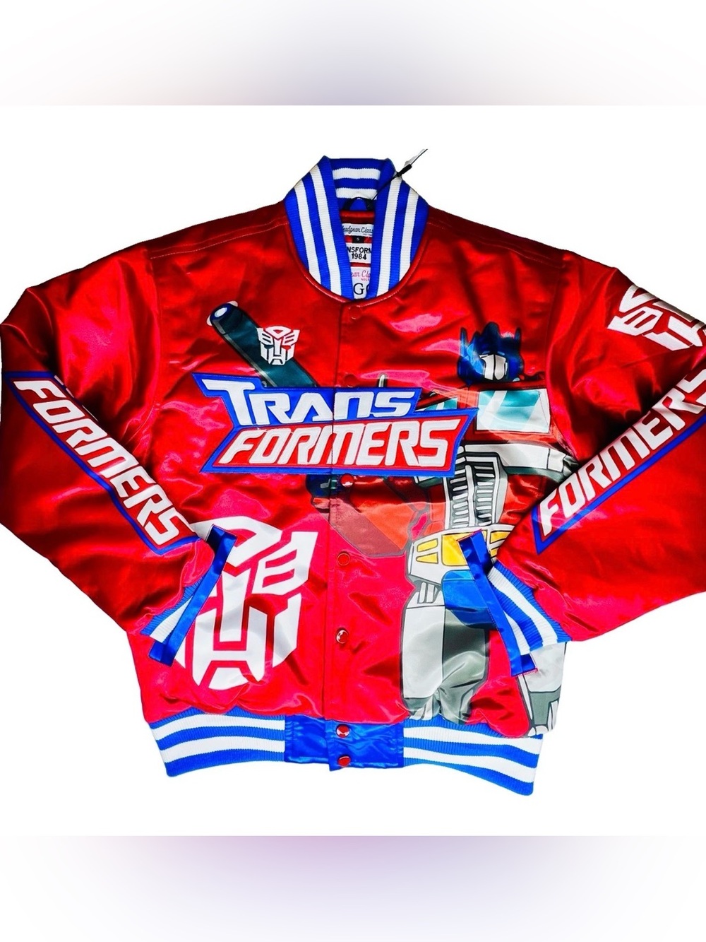 Headgear Classics Transformers 1984 Optimus Prime Satin Bomber Jacket SMALL